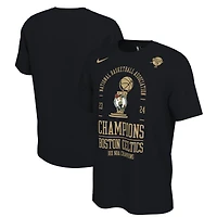 T-shirt Nike pour hommes, noir, Boston Celtics, 18 fois finales de la NBA, champions du vestiaire
