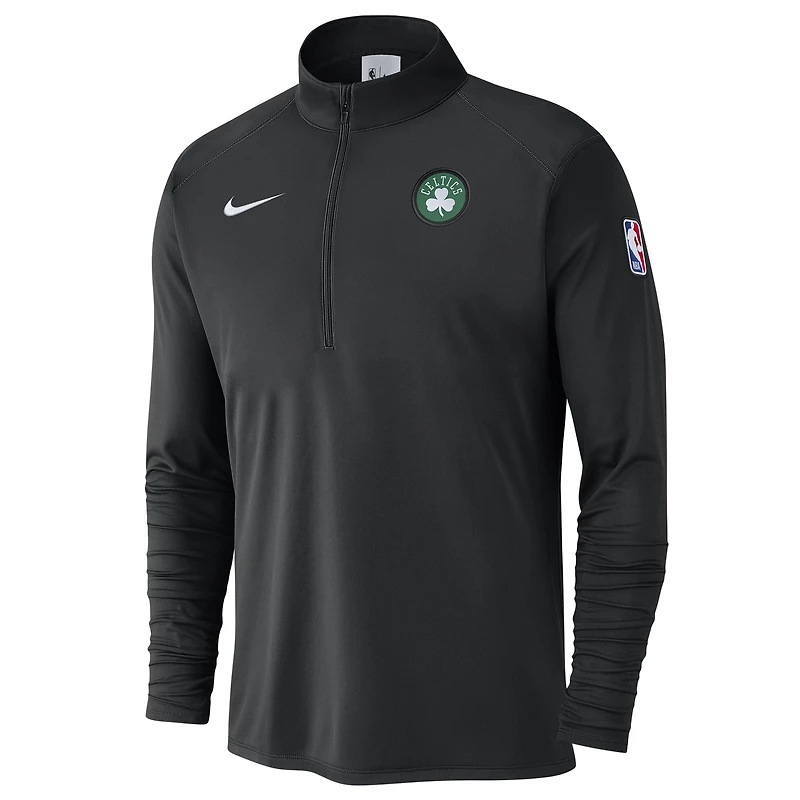 Haut Nike noir Boston Celtics 2024/25 Courtside Performance à demi-zip pour homme