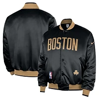 Men's Nike  Black Boston Celtics 2025/26 City Edition Remix Courtside Full-Snap Bomber Jacket