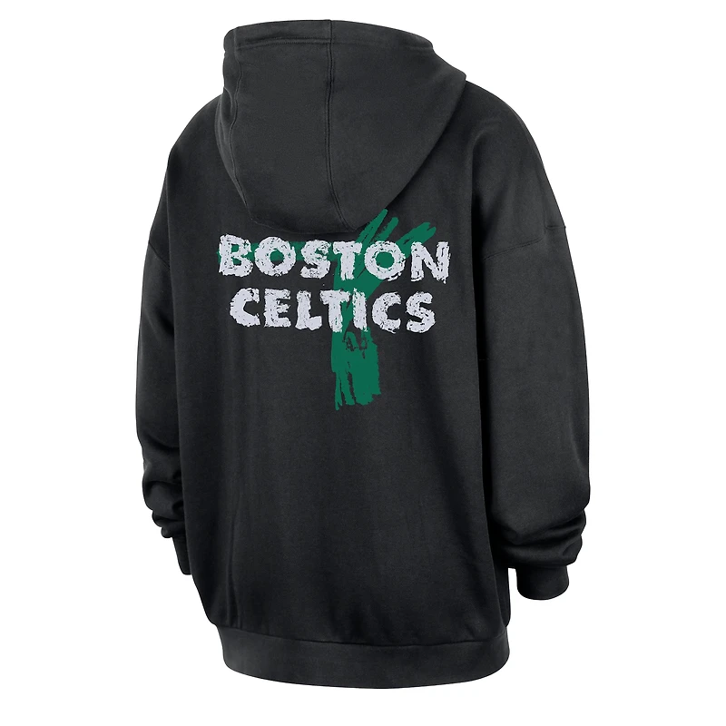 Sweat à capuche premium Nike Boston Celtics Courtside Club noir pour homme