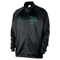 Men's Nike Black Boston Celtics Courtside Pique Club Full-Zip Track Jacket