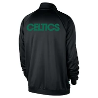 Men's Nike Black Boston Celtics Courtside Pique Club Full-Zip Track Jacket