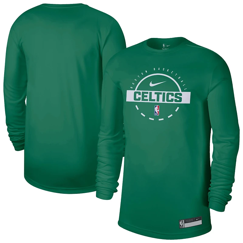 Men's Nike Kelly Green Boston Celtics 2025/26 On-Court Flare Dri-FIT Practice Long Sleeve Tri-Blend T-Shirt