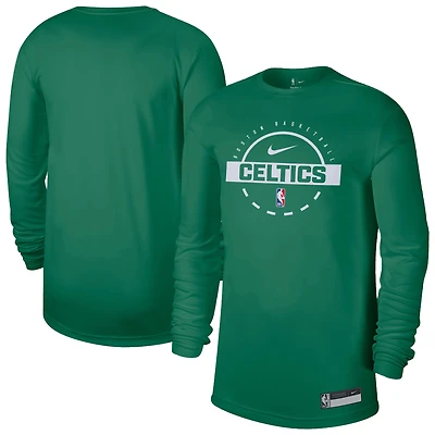 Men's Nike Kelly Green Boston Celtics 2025/26 On-Court Flare Dri-FIT Practice Long Sleeve Tri-Blend T-Shirt