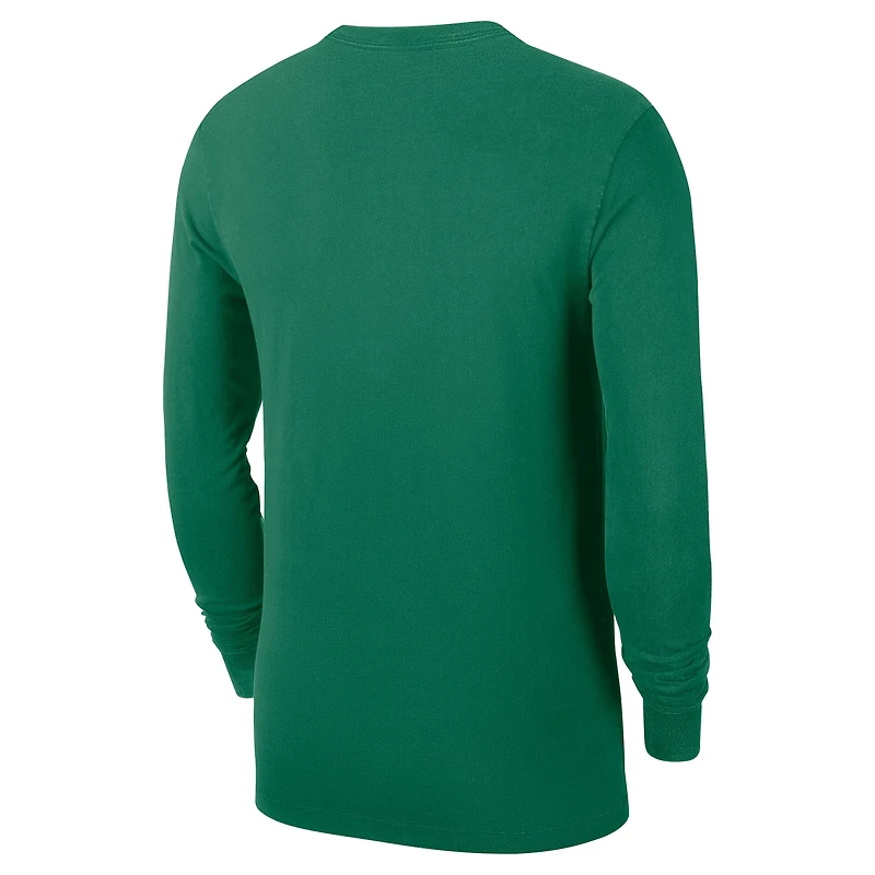 T-shirt d'entraînement à manches longues Nike Kelly Green authentique des Boston Celtics pour homme
