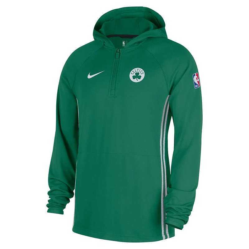 Veste à capuche Nike Kelly Green Boston Celtics Authentic On Court Zone Quarter-Zip Dri-FIT pour homme