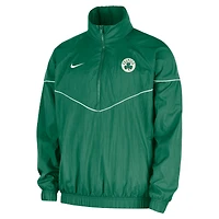 Men's Nike  Kelly Green Boston Celtics Courtside Windrunner Woven Half-Zip Hooded Jacket