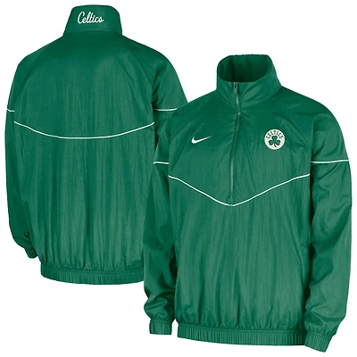 Men's Nike  Kelly Green Boston Celtics Courtside Windrunner Woven Half-Zip Hooded Jacket