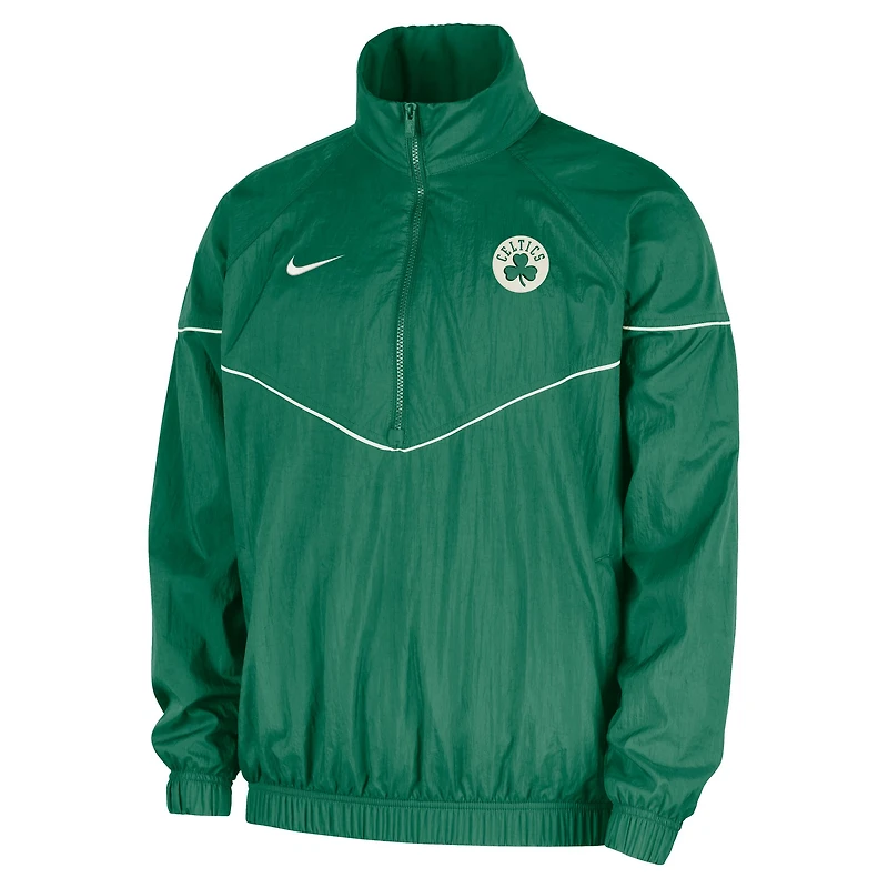 Men's Nike  Kelly Green Boston Celtics Courtside Windrunner Woven Half-Zip Jacket