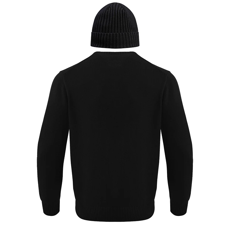 Men's Pro Standard Black Boston Celtics Crewneck Pullover Sweater & Cuffed Knit Hat Box Gift Set