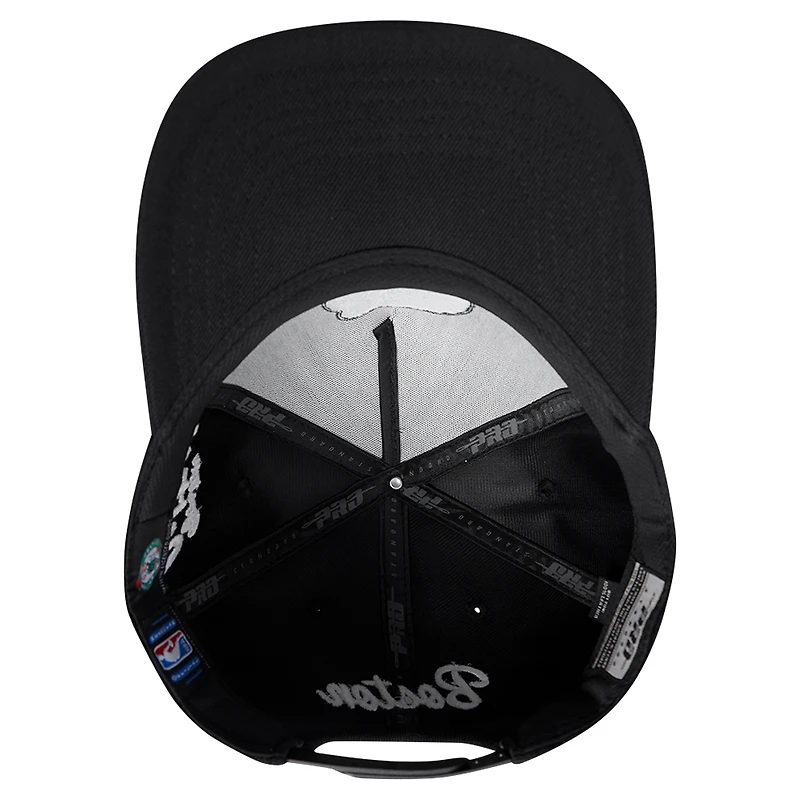 Men's Pro Standard Black Boston Celtics Paint the City Pinch Front Snapback Hat