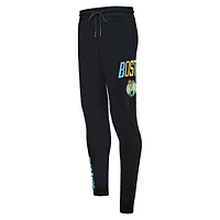 Men's Pro Standard Black Boston Celtics Washed Neon Sweatpants
