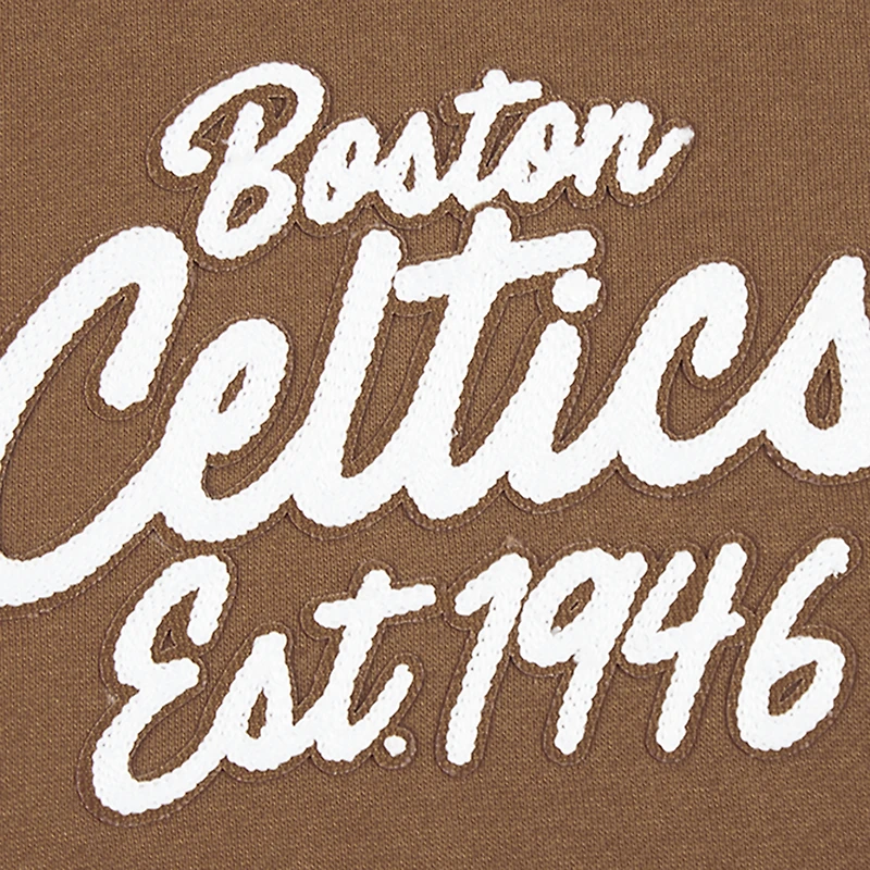 Men's Pro Standard Brown Boston Celtics Paint the City Drop Shoulder Pullover Hoodie