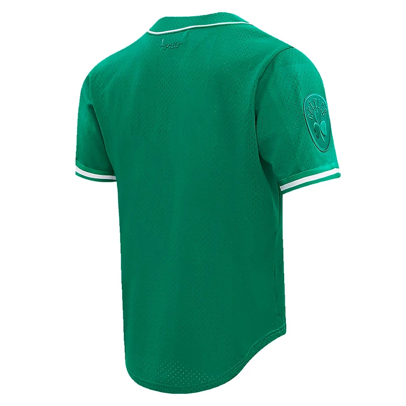 Haut boutonné en maille triple ton sur Pro Standard Jayson Tatum Kelly vert Boston Celtics pour hommes