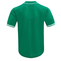 Men's Pro Standard Jayson Tatum Kelly Green Boston Celtics Triple Tonal Mesh Button-Up Top