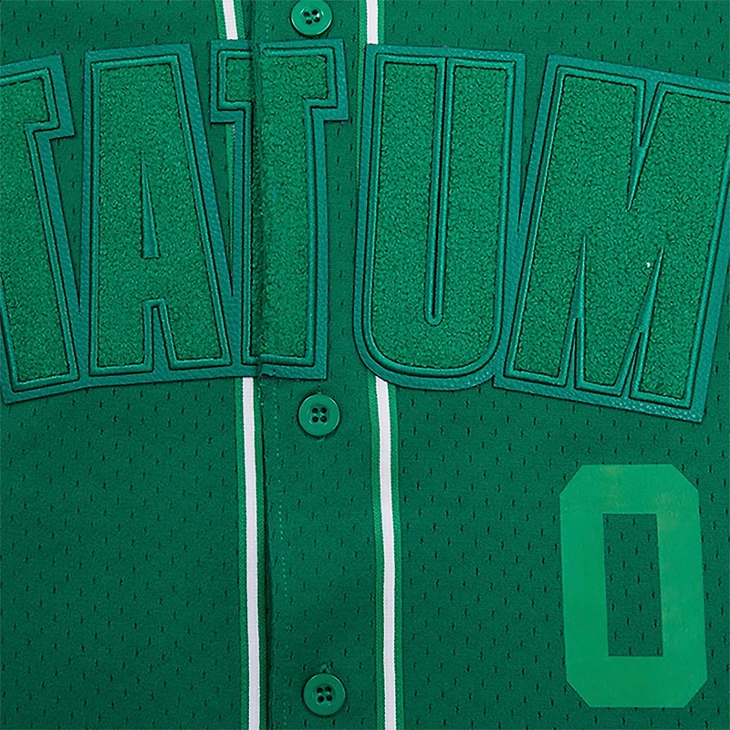 Haut boutonné en maille triple ton sur Pro Standard Jayson Tatum Kelly vert Boston Celtics pour hommes