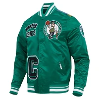 Men's Pro Standard Kelly Green Boston Celtics Sublimated Satin Full-Snap Jacket