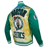 Men's Pro Standard Kelly Green Boston Celtics Sublimated Satin Full-Snap Jacket