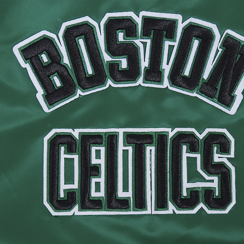 Men's Pro Standard Kelly Green Boston Celtics Sublimated Satin Full-Snap Jacket
