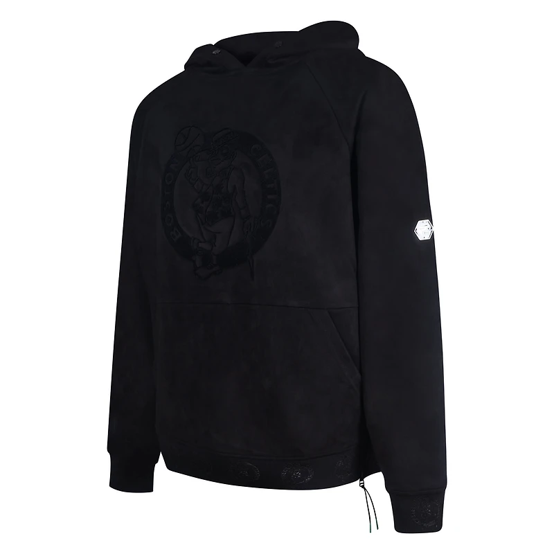 Men's Protege Black Boston Celtics Eco-Friendly Functional Suede Fashion Tonal Hoodie