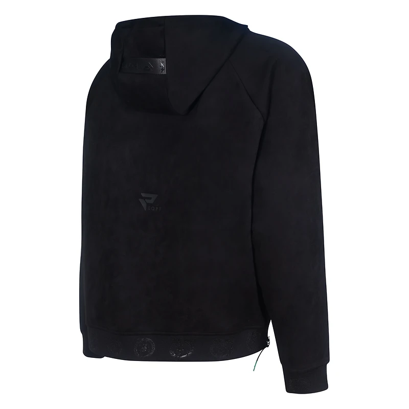 Sweat à capuche pour homme Protege noir Boston Celtics, écologique et fonctionnel, en daim ton sur ton.