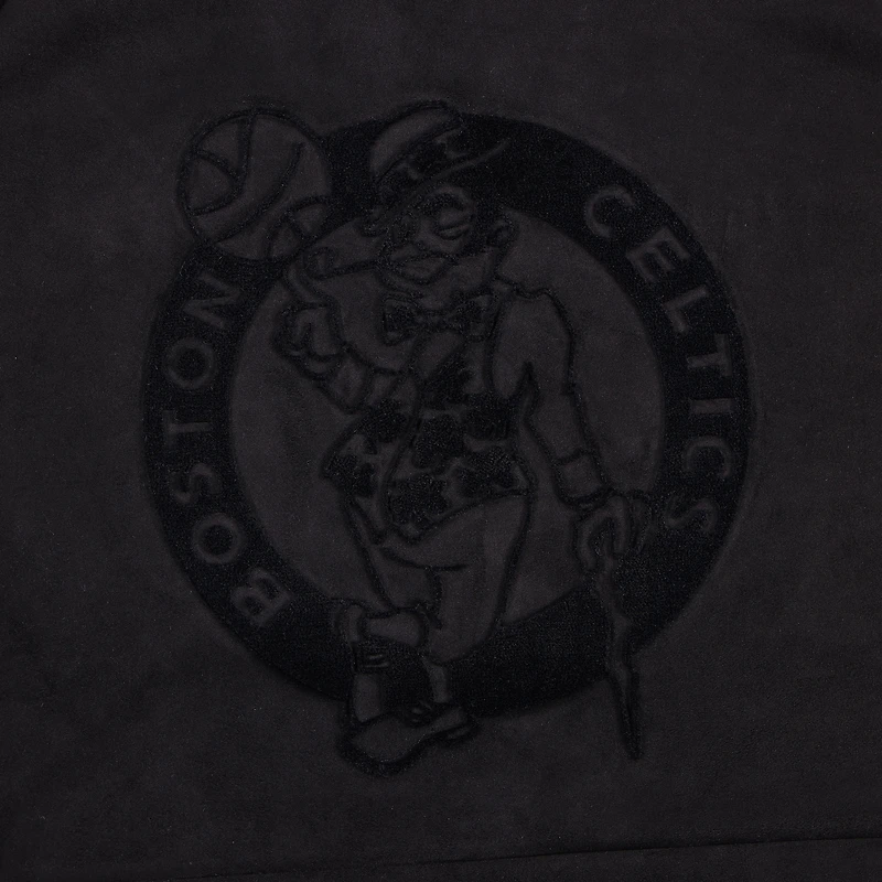 Sweat à capuche pour homme Protege noir Boston Celtics, écologique et fonctionnel, en daim ton sur ton.
