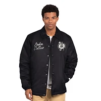 Men's Starter  Black Boston Celtics Full-Snap Coaches Jacket