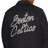 Men's Starter  Black Boston Celtics Full-Snap Coaches Jacket