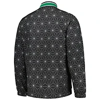 Men's Starter Black Boston Celtics In-Field Play Fashion Satin Full-Zip Varsity Jacket