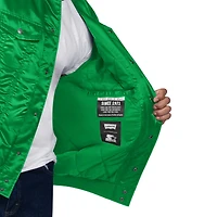 Men's Starter x Levi's Kelly Green Boston Celtics Silver Label Trucker Satin Full-Snap Jacket