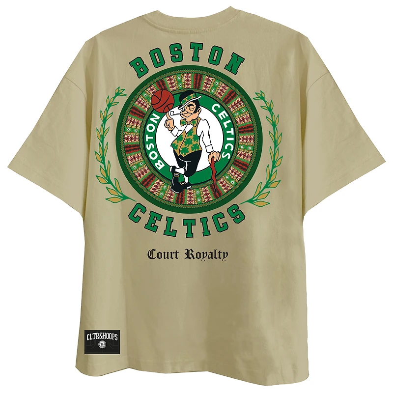 T-shirt premium kaki Two Hype pour homme, collection mondiale des Boston Celtics