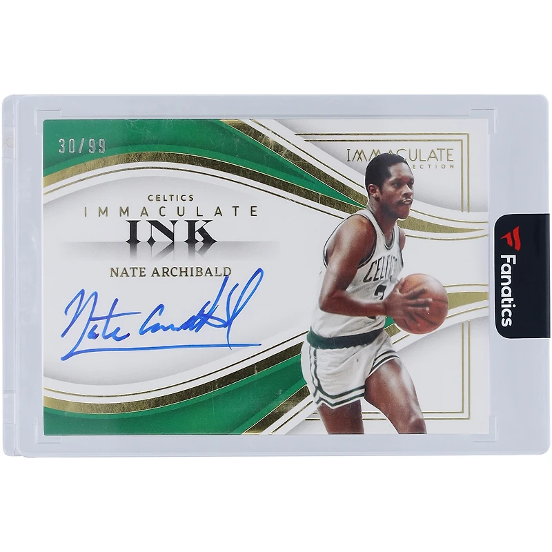 Nate Archibald Boston Celtics Autographed 2022-23 Panini Immaculate Collection Immaculate Ink #II-NAB #30/99 Card