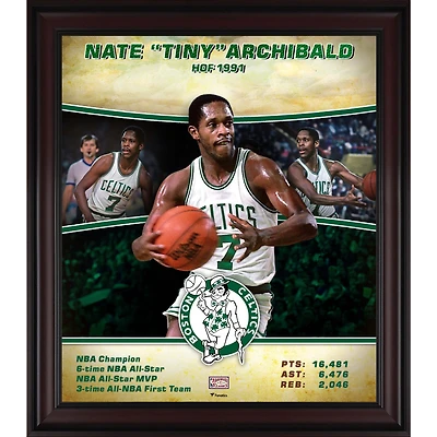 Nate "Tiny" Archibald Boston Celtics Framed 15" x 17" Hardwood Classics Player Collage