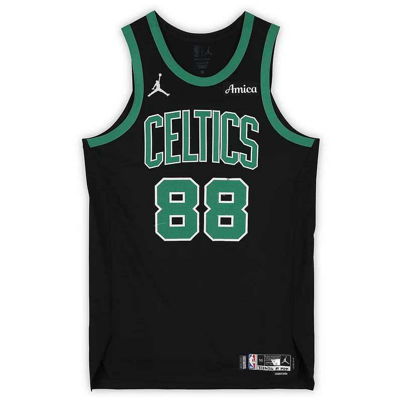 Neemias Queta Boston Celtics Game-Used #88 Black Jersey vs. Memphis Grizzlies on March 20, 2026 - Size 50+4