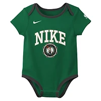 Newborn Nike Kelly Green/Black Boston Celtics Just Do It Two-Pack Bodysuit Set