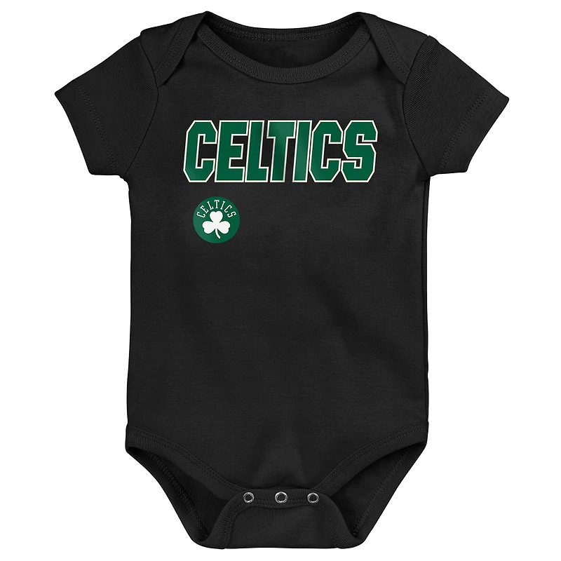 Newborn Outerstuff Boston Celtics Three-Pack Littlest Player Bodysuit Set