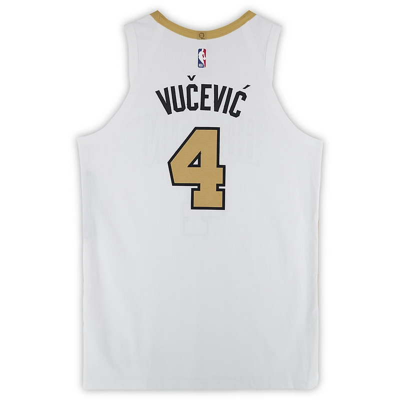 Nikola Vučević Boston Celtics Game-Used #4 White City Jersey vs. Philadelphia 76ers on March 1, 2026 - Size 54+4