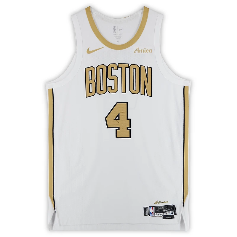 Maillot blanc City n° 4 porté par Nikola Vučević (Boston Celtics) lors du match contre les Philadelphia 76ers le 1er mars 2026 - Taille 54+4