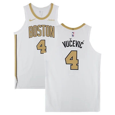 Nikola Vučević Boston Celtics Game-Used #4 White City Jersey vs. Philadelphia 76ers on March 1, 2026 - Size 54+4