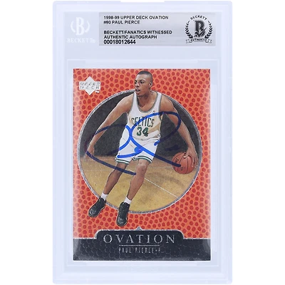 Paul Pierce Boston Celtics Autographed 1998-99 Upper Deck Ovation #80 Beckett Fanatics Witnessed Authenticated Rookie Card