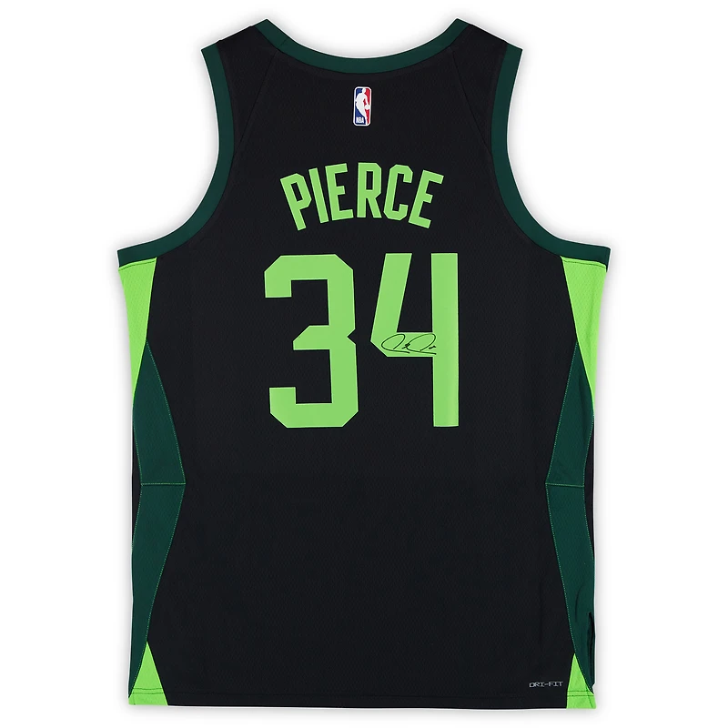 Maillot Swingman Nike City Edition 2024-25 noir dédicacé par Paul Pierce des Boston Celtics