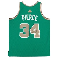 Maillot réplique Mitchell & Ness vert et or autographié de Paul Pierce, Boston Celtics, saison 2007-2008