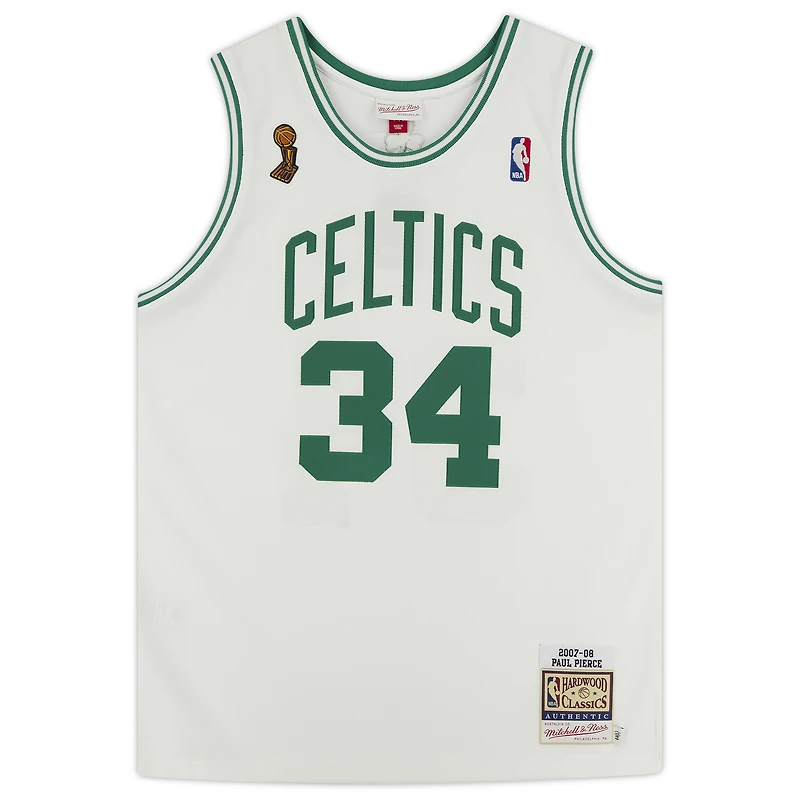 Paul Pierce Boston Celtics Autographed Mitchell & Ness 2007 - 2008 White Authentic Jersey