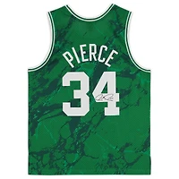 Maillot Swingman autographié par Paul Pierce Boston Celtics Mitchell & Ness Kelly Green 2007-08 Marble