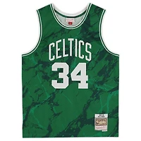 Maillot Swingman autographié par Paul Pierce Boston Celtics Mitchell & Ness Kelly Green 2007-08 Marble