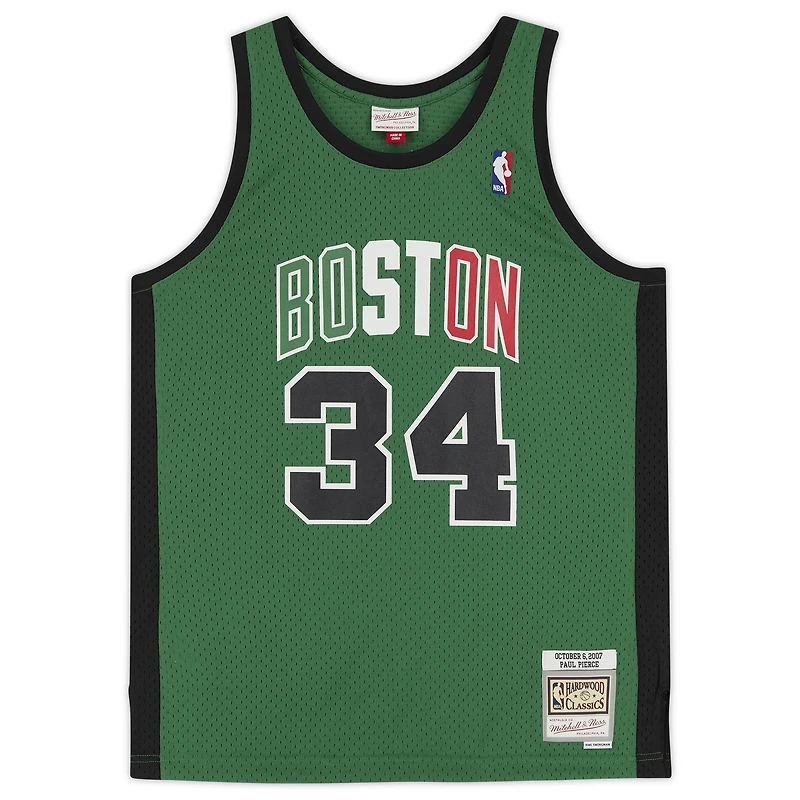 Maillot réplique Mitchell & Ness alternatif rouge et blanc autographié de Paul Pierce, Boston Celtics