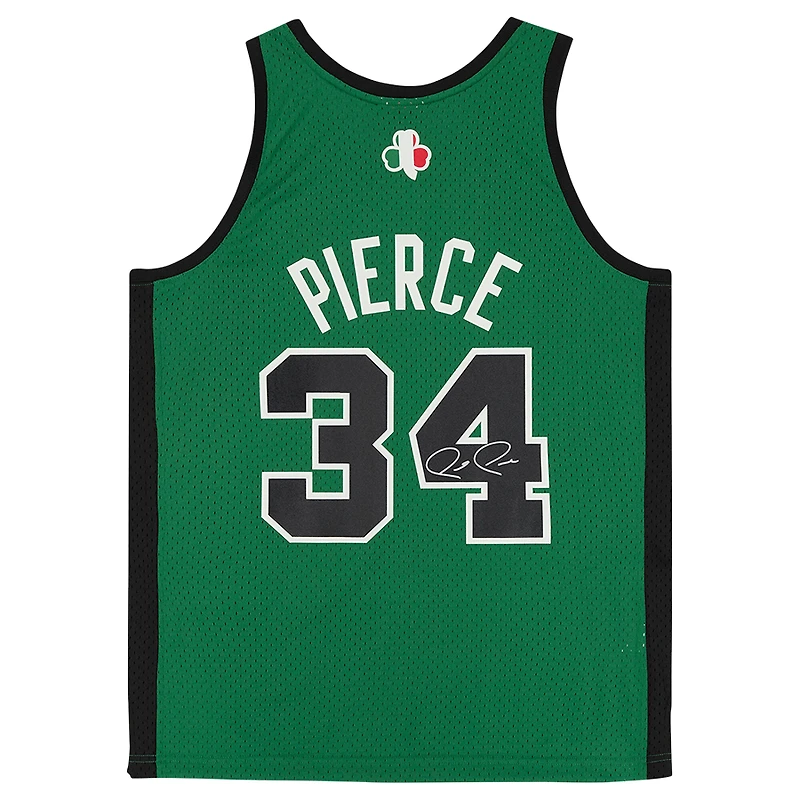 Maillot réplique Mitchell & Ness alternatif rouge et blanc autographié de Paul Pierce, Boston Celtics