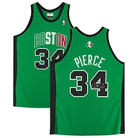 Maillot authentique autographié Mitchell & Ness 2007-08 des Boston Celtics par Paul Pierce Green