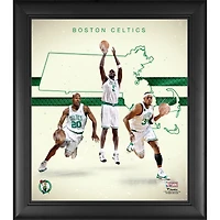 Paul Pierce Kevin Garnett et Ray Allen Boston Celtics Encadré 15" x 17" Années 2000 Hardwood Classics Franchise Foundations Collage