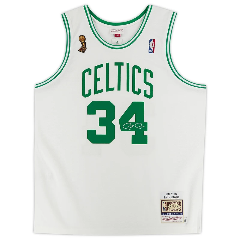Paul Pierce White Boston Celtics Autographed 2007-08 Mitchell & Ness Authentic Jersey - Signature on Front